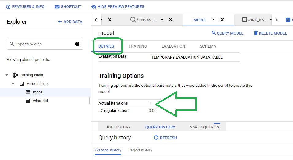 Default Training Options