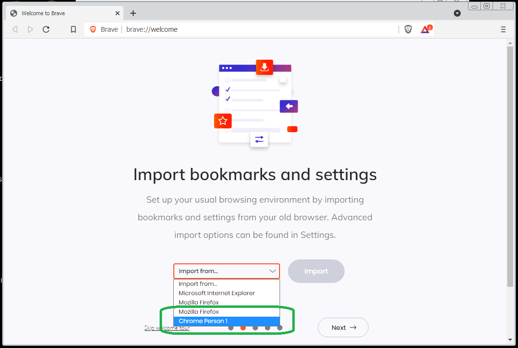 Import Chrome Bookmarks, Apps and History