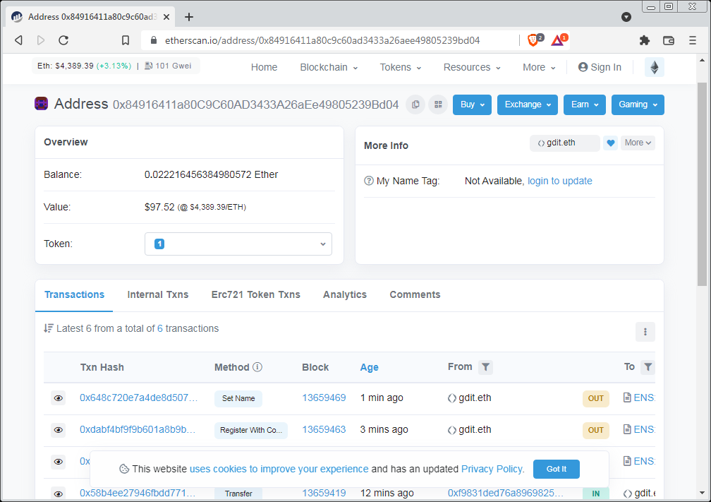 Etherscan Update