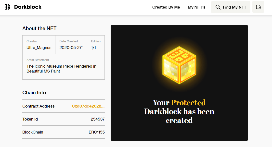 Darkblock Created