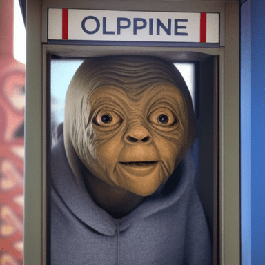ET in a phone booth
