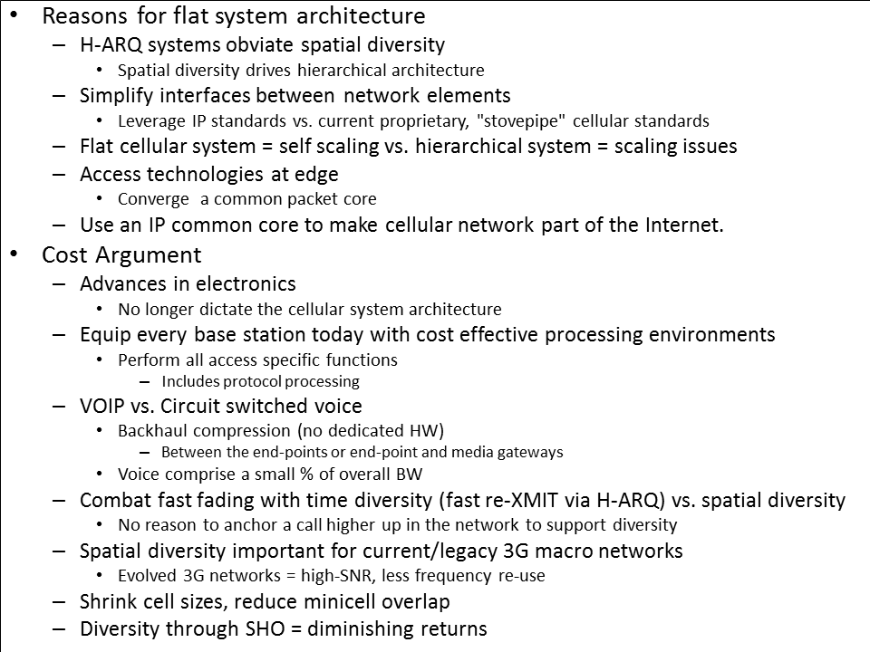 Reasons for a flat architecture