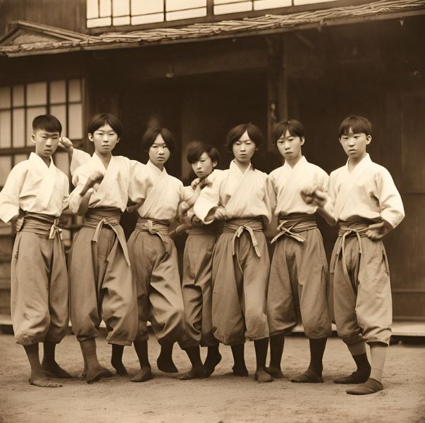Honda's classmates in Kempo practice